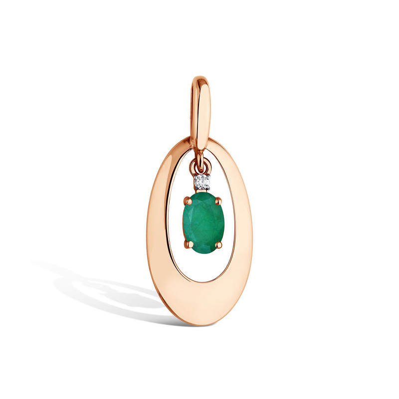 Золотая подвеска с и муассанитом