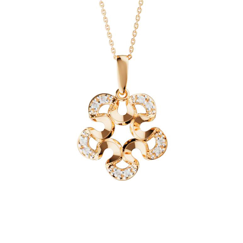 Золотая подвеска с фианитами