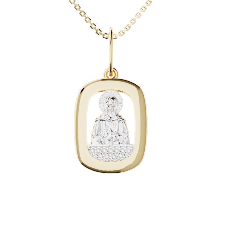 Золотая подвеска «Николай Чудотворец» с бриллиантами