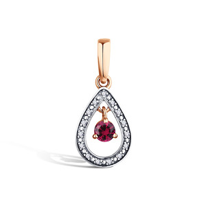 Золотая подвеска с рубином и бриллиантами
