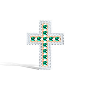 Золотая подвеска с изумрудами и бриллиантами