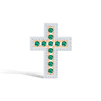 Золотая подвеска с изумрудами и бриллиантами