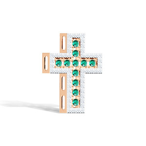 Золотая подвеска с изумрудами и бриллиантами