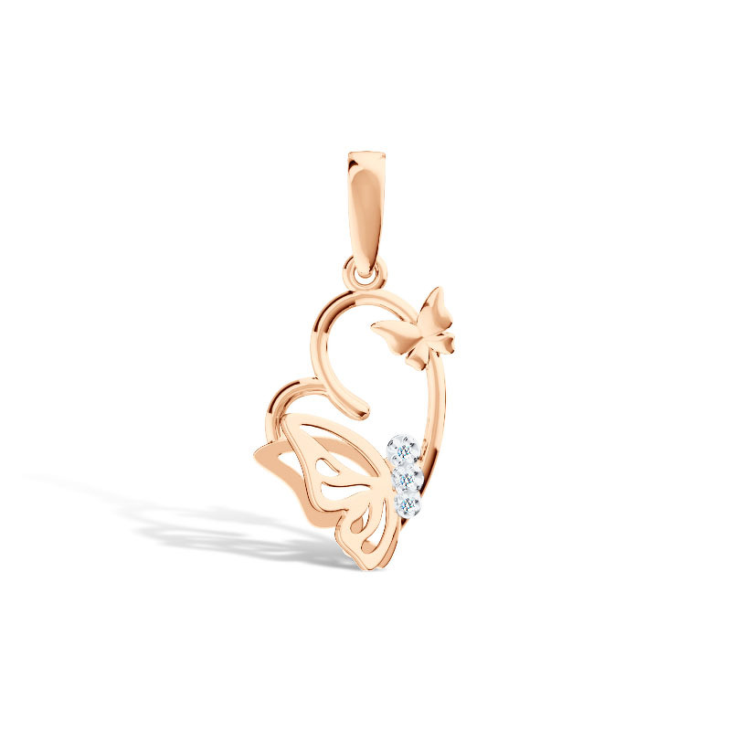 Золотая подвеска с бриллиантом