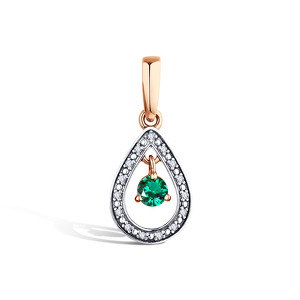 Золотая подвеска с изумрудом и бриллиантами