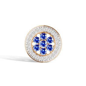 Золотая подвеска с муассанитами и сапфирами