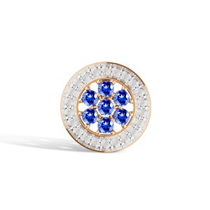 Золотая подвеска с муассанитами и сапфирами