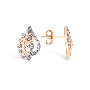 Золотые серьги-пусеты с бриллиантами