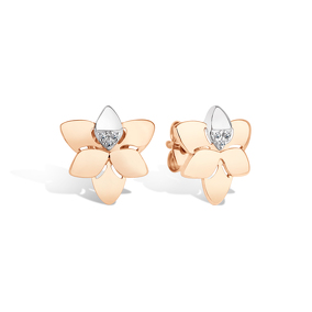 Золотые серьги-пусеты с бриллиантами