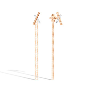 Золотые серьги-пусеты с бриллиантами