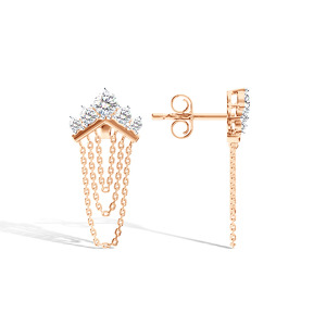 Золотые серьги-пусеты с муассанитами