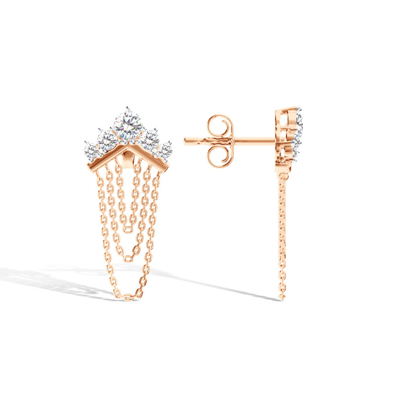 Золотые серьги-пусеты с муассанитами