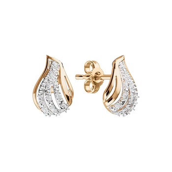 Золотые серьги-пусеты с бриллиантами