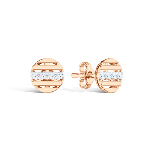 Золотые серьги-пусеты с бриллиантами