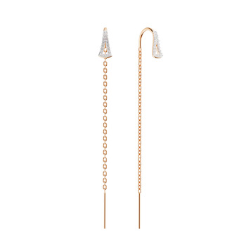 Золотые серьги «Линии света» с бриллиантами