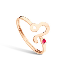 Золотое кольцо «Лев» с рубином