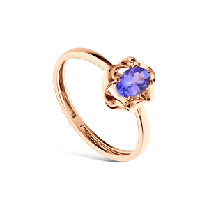 Золотое кольцо с танзанитом