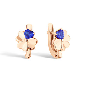 Золотые серьги «Детский ассортимент» с сапфиром