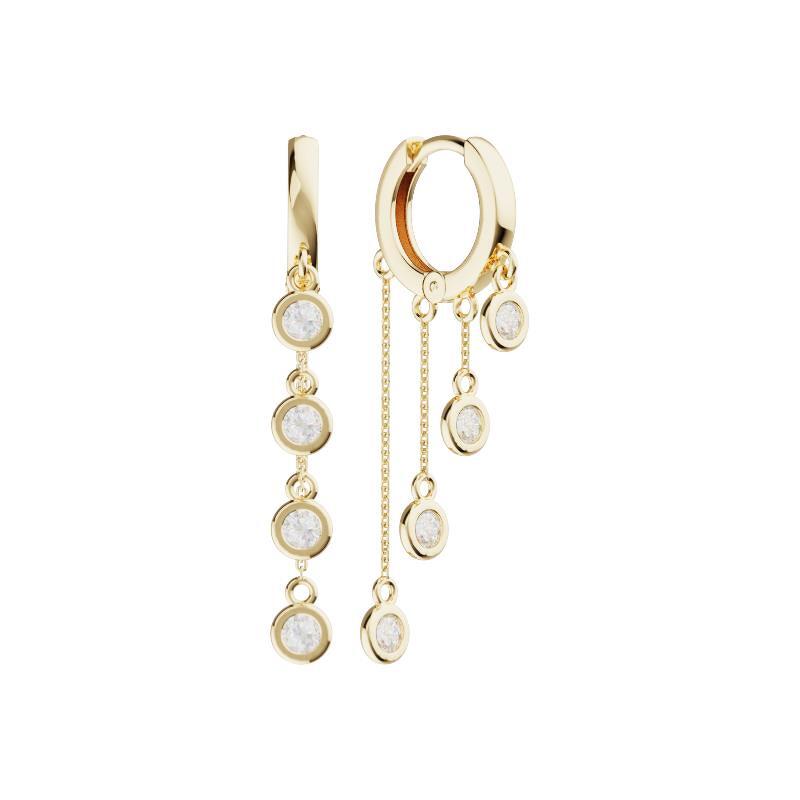 Золотые серьги-конго с муассанитами