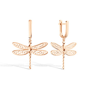 Серьги из красного золота с бриллиантами