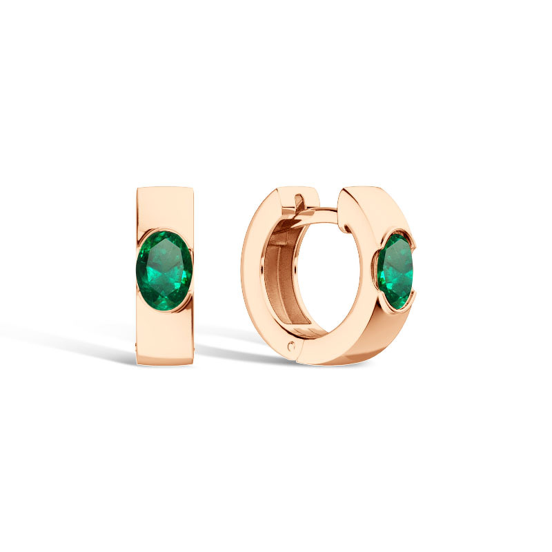 Золотые серьги с изумрудом