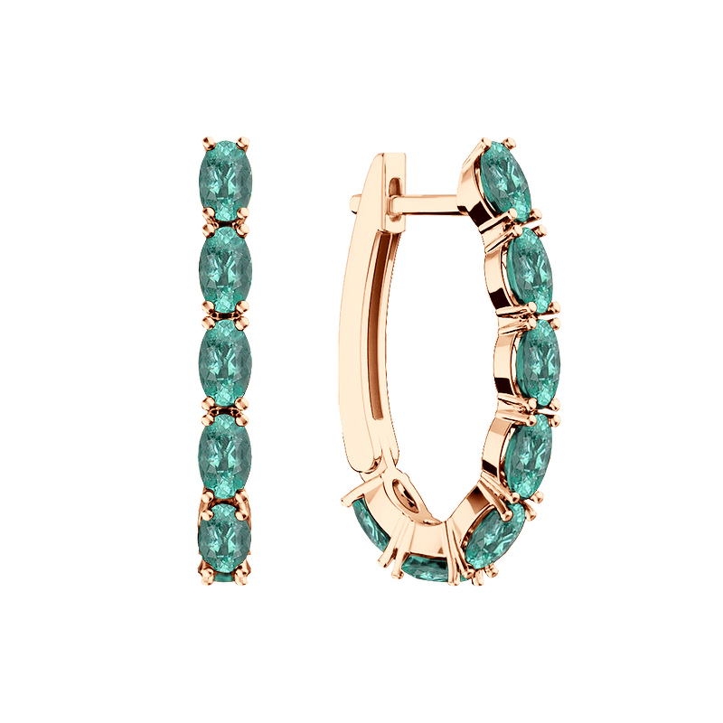 Золотые серьги с муассанитами