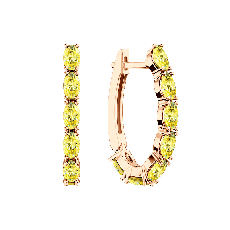 Золотые серьги с муассанитами