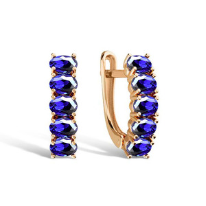 Золотые серьги с сапфирами