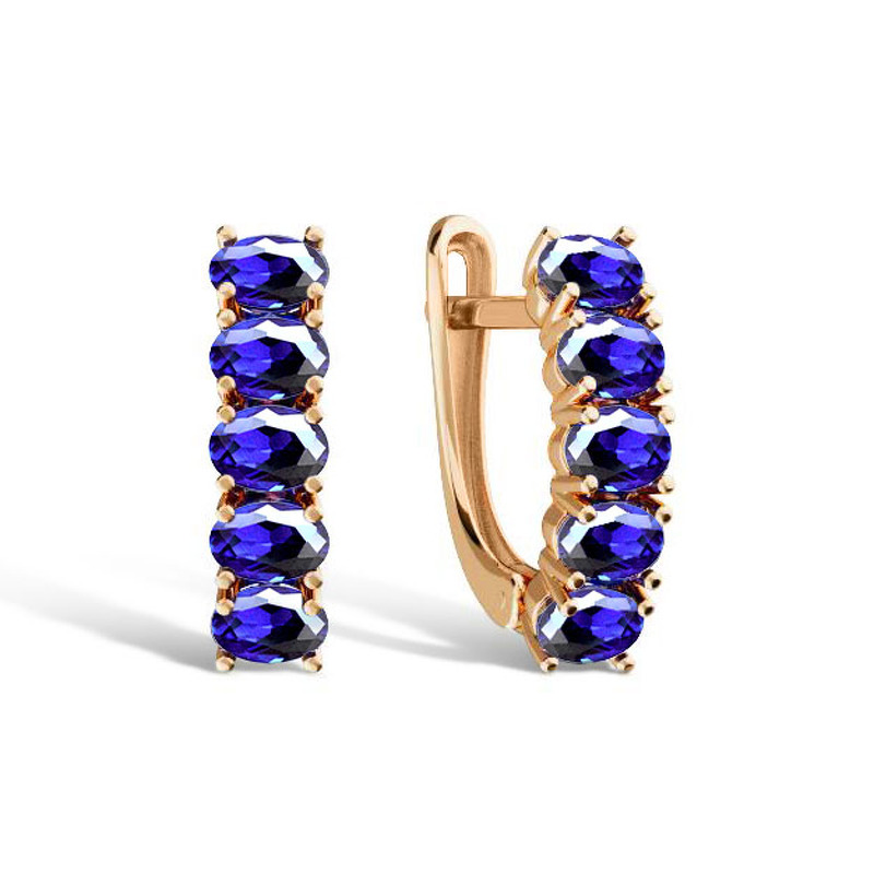 Золотые серьги с сапфирами