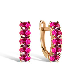 Золотые серьги с рубинами