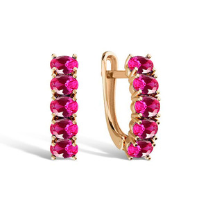 Золотые серьги с рубинами