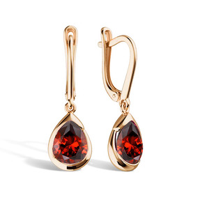 Серьги из золота с гранатами 21-1677