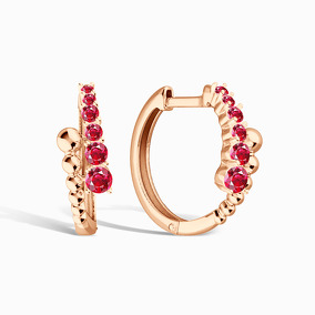 Золотые серьги с рубинами