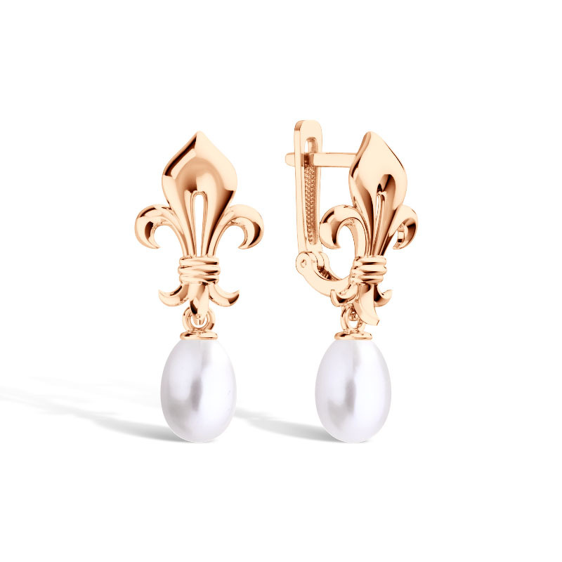 Золотые серьги с жемчугом