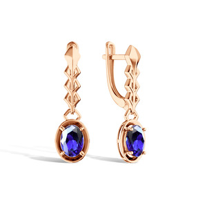 Золотые серьги с сапфиром