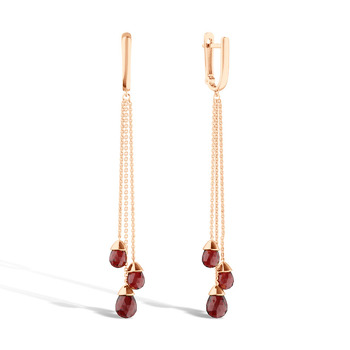 Золотые серьги с гранатами