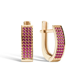 Золотые серьги с рубинами