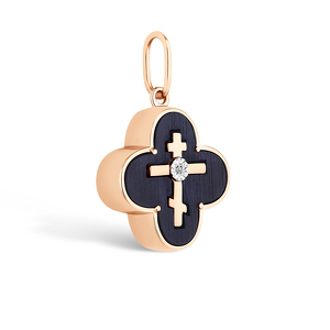 Золотая подвеска с грабом и бриллиантом