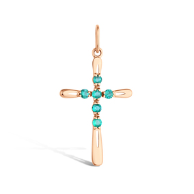 Золотой крест с изумрудами