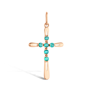 Золотой крест с изумрудами
