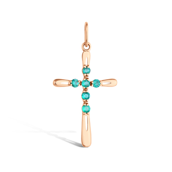 Золотой крест с изумрудами