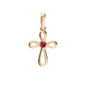 Золотая подвеска с рубином