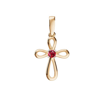 Золотая подвеска с рубином