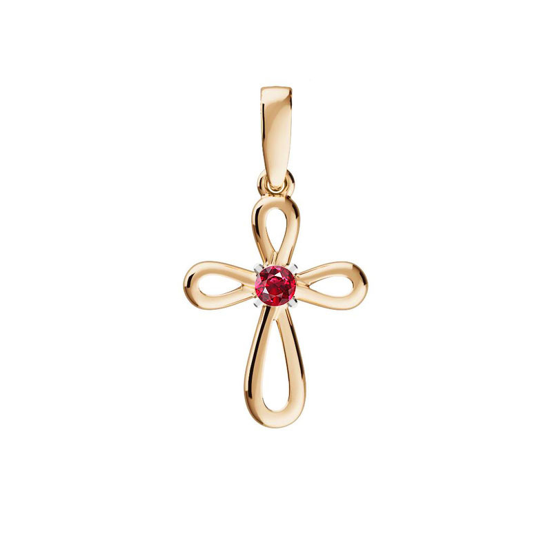 Золотая подвеска с рубином