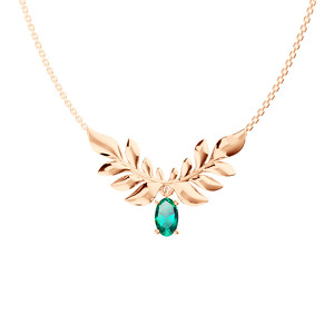 Золотое колье с изумрудом