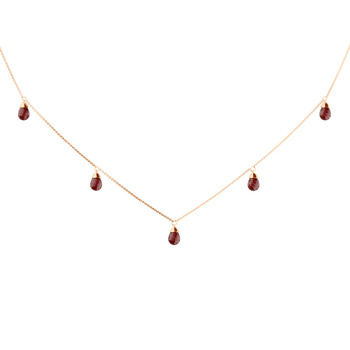 Золотое колье с гранатами