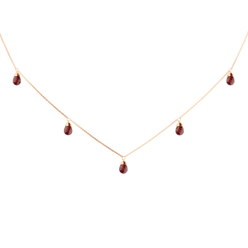 Золотое колье с гранатами