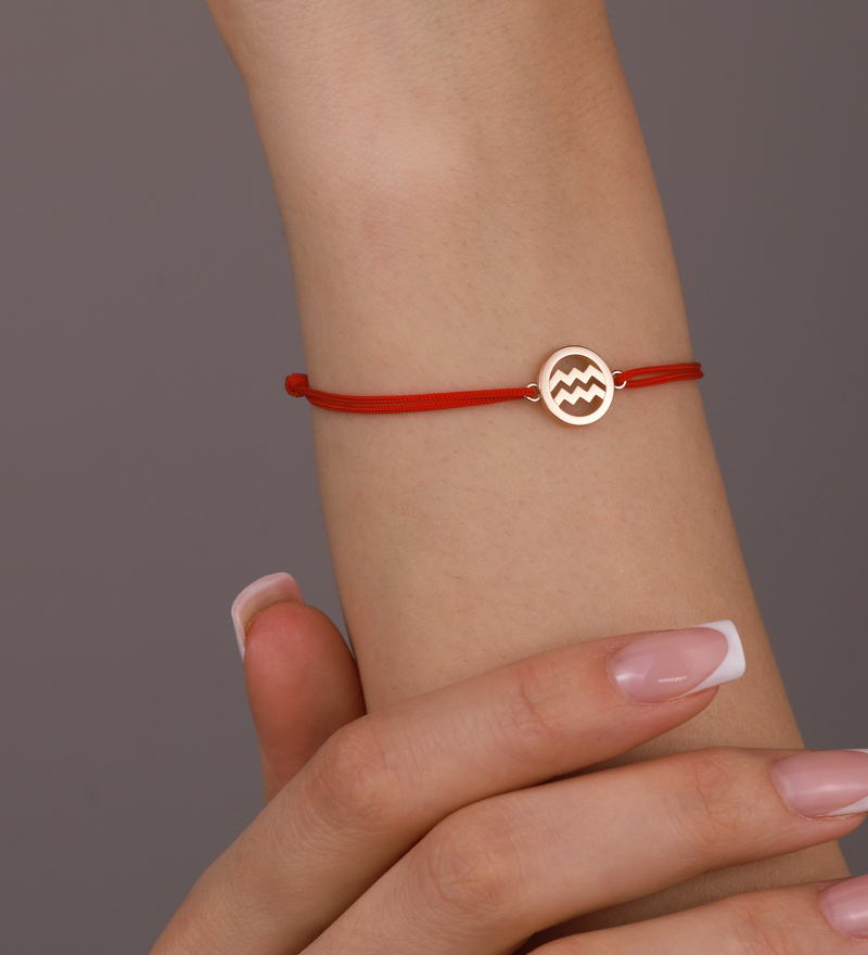 Золотой браслет «Водолей»