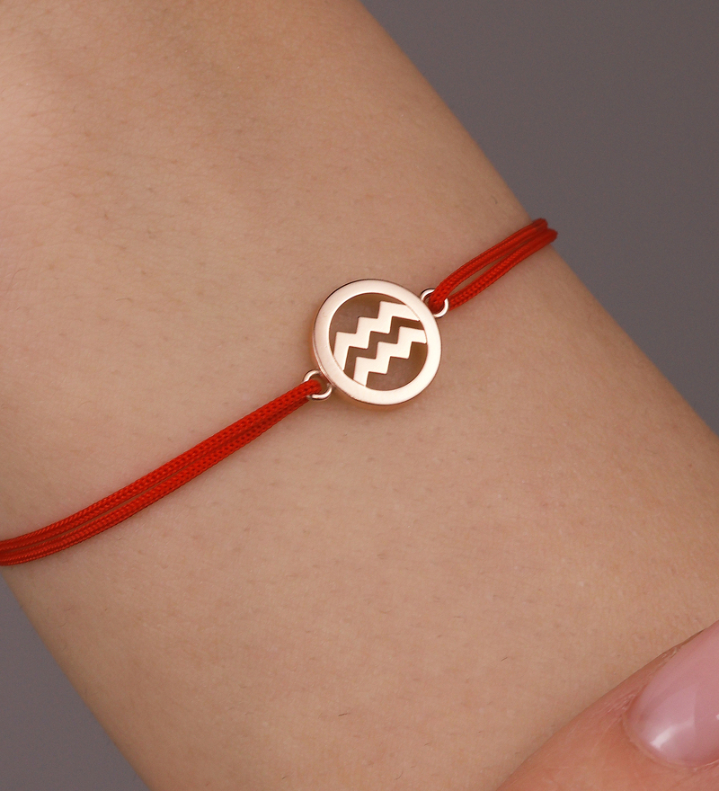 Золотой браслет «Водолей»