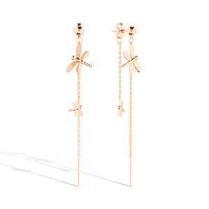 Золотые серьги-пусеты «Стрекоза»